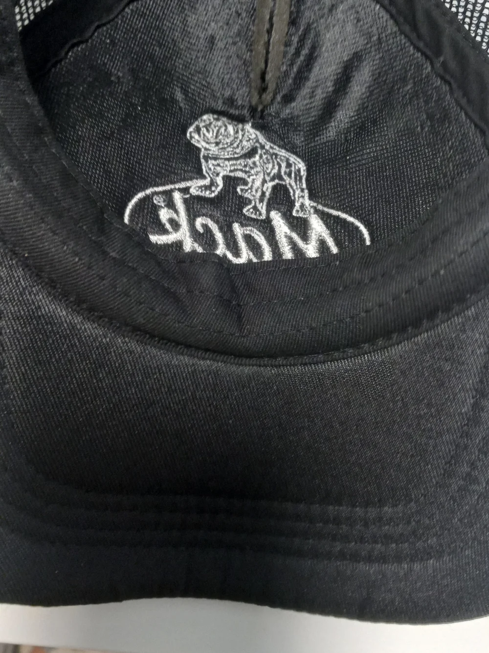 Black Embroidered Logo Cap